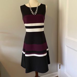 Sleeveless Navy Sheath Dress